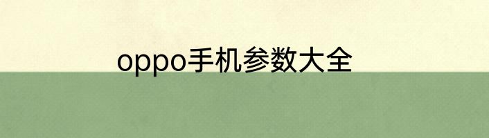 oppo手机参数大全