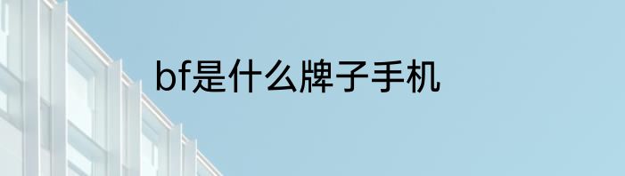 bf是什么牌子手机