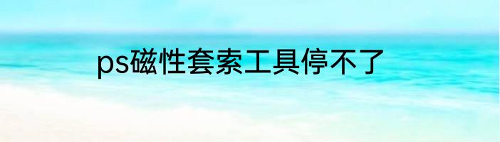 ps磁性套索工具停不了