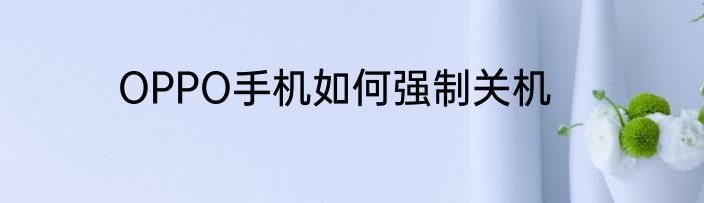 OPPO手机如何强制关机