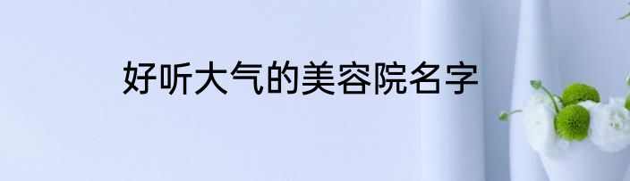 好听大气的美容院名字