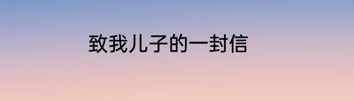 致我儿子的一封信