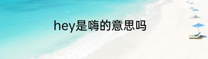 hey是嗨的意思吗