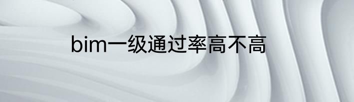 bim一级通过率高不高