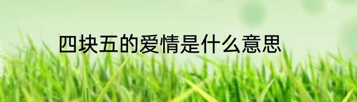 四块五的爱情是什么意思