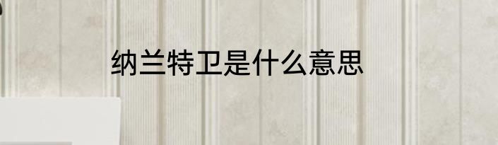 纳兰特卫是什么意思