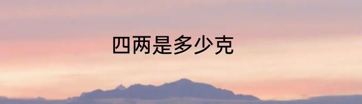 四两是多少克
