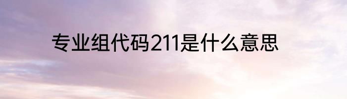 专业组代码211是什么意思
