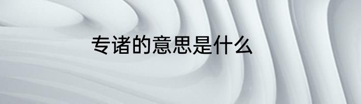 专诸的意思是什么