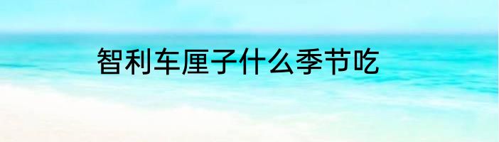 智利车厘子什么季节吃