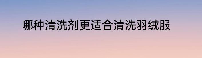 哪种清洗剂更适合清洗羽绒服