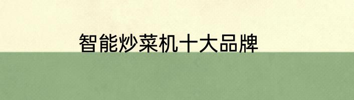 智能炒菜机十大品牌