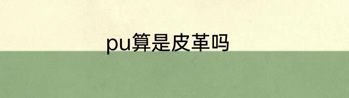 pu算是皮革吗