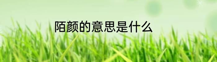 陌颜的意思是什么