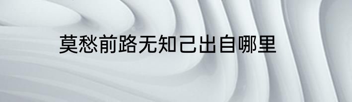 莫愁前路无知己出自哪里