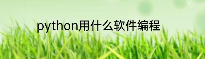 python用什么软件编程