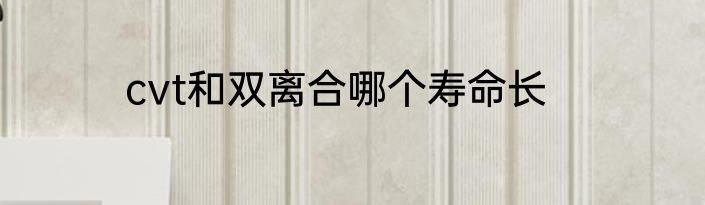 cvt和双离合哪个寿命长
