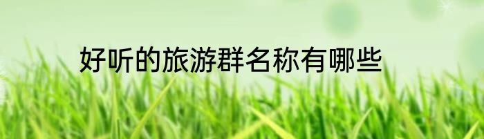 好听的旅游群名称有哪些