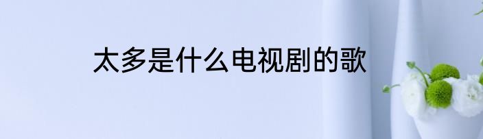 太多是什么电视剧的歌
