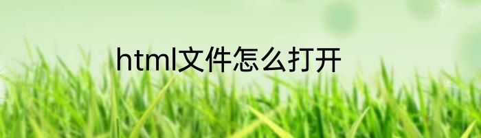 html文件怎么打开