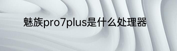 魅族pro7plus是什么处理器