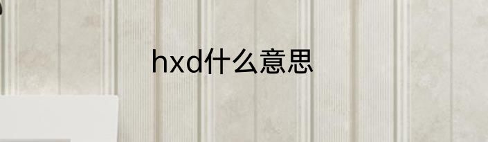 hxd什么意思