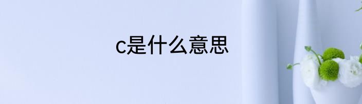 c是什么意思