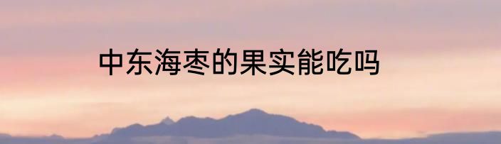 中东海枣的果实能吃吗