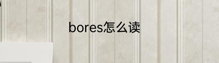 bores怎么读