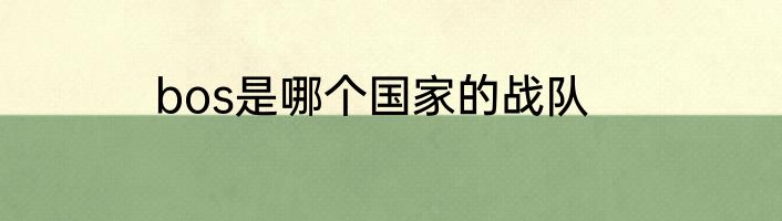 bos是哪个国家的战队
