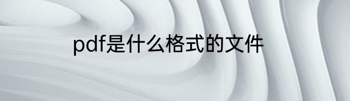 pdf是什么格式的文件