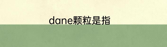 dane颗粒是指