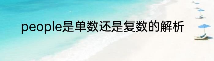 people是单数还是复数的解析