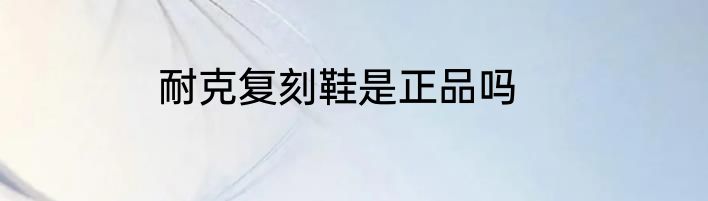 耐克复刻鞋是正品吗