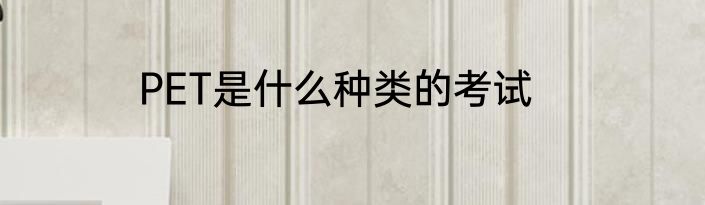 PET是什么种类的考试
