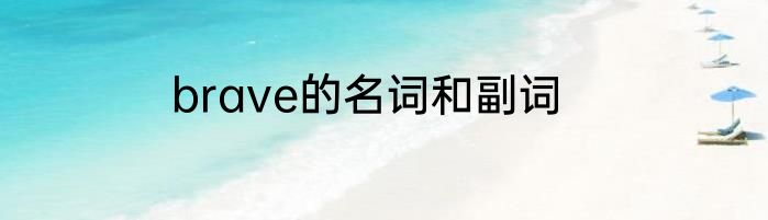 brave的名词和副词