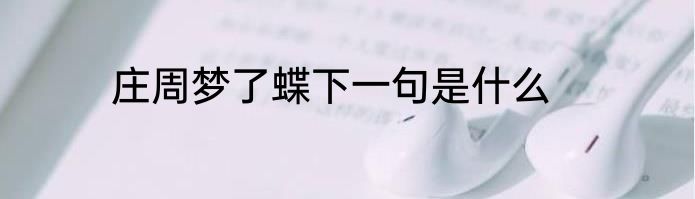 庄周梦了蝶下一句是什么