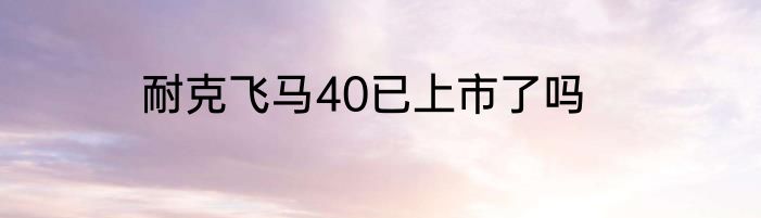 耐克飞马40已上市了吗