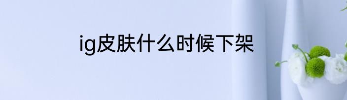 ig皮肤什么时候下架