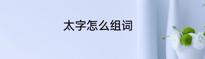 太字怎么组词