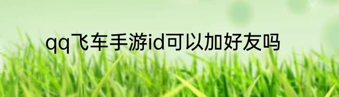 qq飞车手游id可以加好友吗