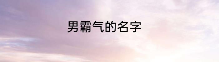 男霸气的名字