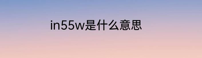 in55w是什么意思