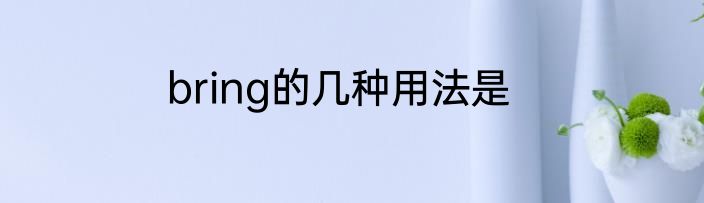 bring的几种用法是