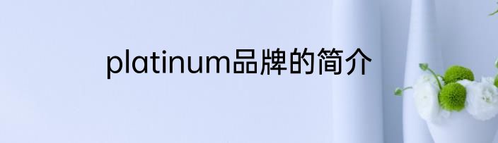 platinum品牌的简介