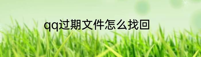 qq过期文件怎么找回