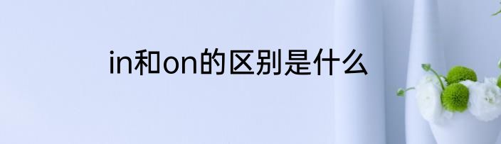 in和on的区别是什么