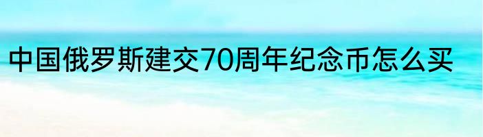 中国俄罗斯建交70周年纪念币怎么买