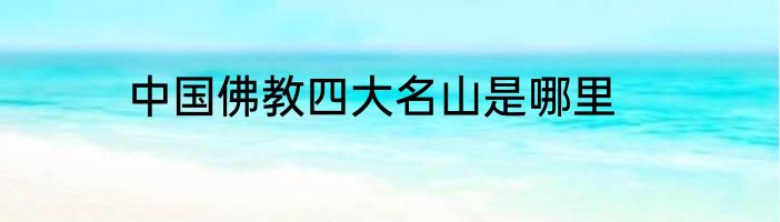 中国佛教四大名山是哪里