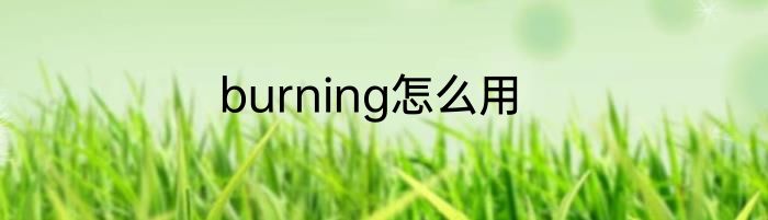 burning怎么用